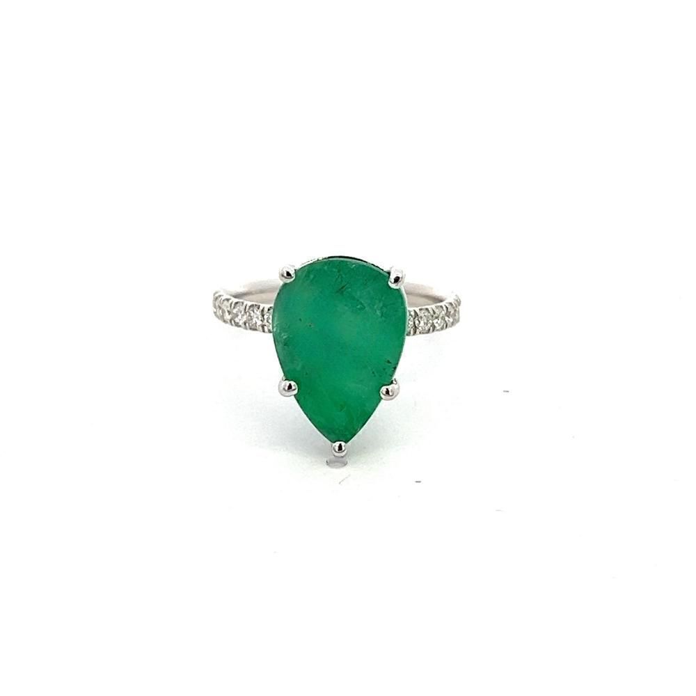 Natural Emerald Diamond Ring 6.5 14k WG 4.62 TCW Certified $4,950 310549
